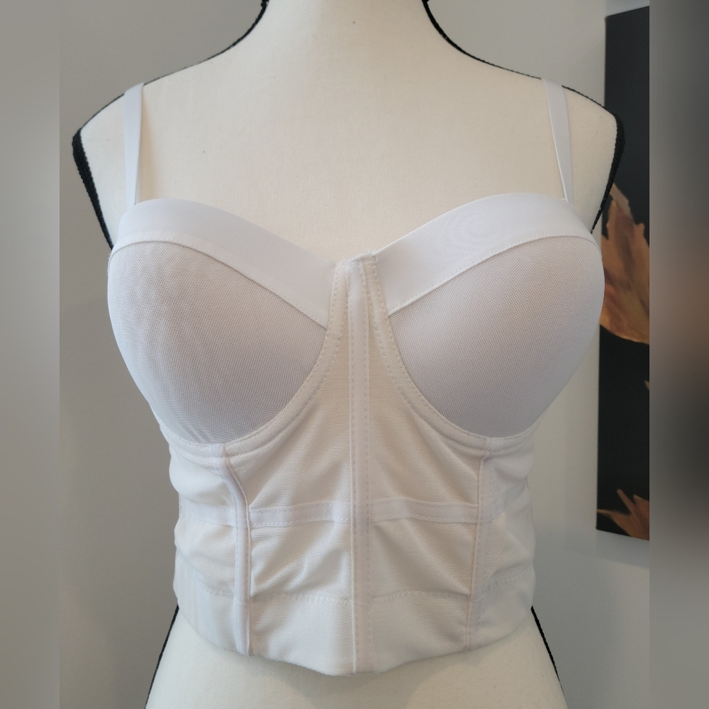 3/$30 Elegant White Bustier Top